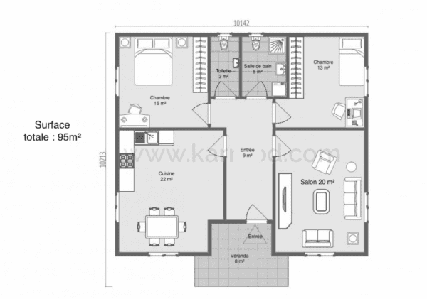 Maison Modulaire plan 95m²