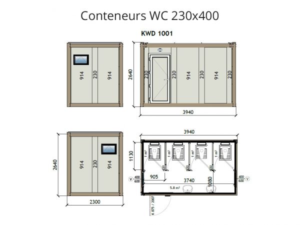 Conteneurs sanitaires