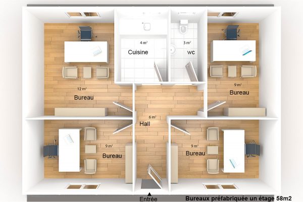 bureau prefabrique 3d